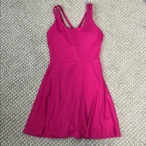 Fabletics Mini Dress w/ built-in bra & Shorts Bright Pink women’s Size Small